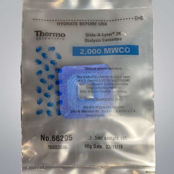 Thermo Scientific 66205 Slide-A-Lyzer Dialysis Cassette 2K MWCO 5 ml Pack of 9