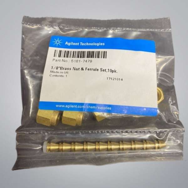 Agilent 5181-7479 Brass Nut and Ferrule Set 1/8 in. Swagelok Pack of 10