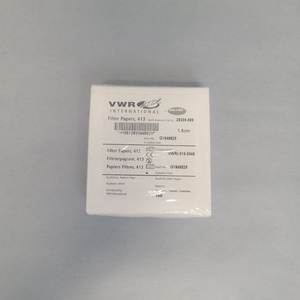 VWR Filter Paper Grade 413 15 mm 2 Boxes with 100 Filters Each - Total of 200 Filters