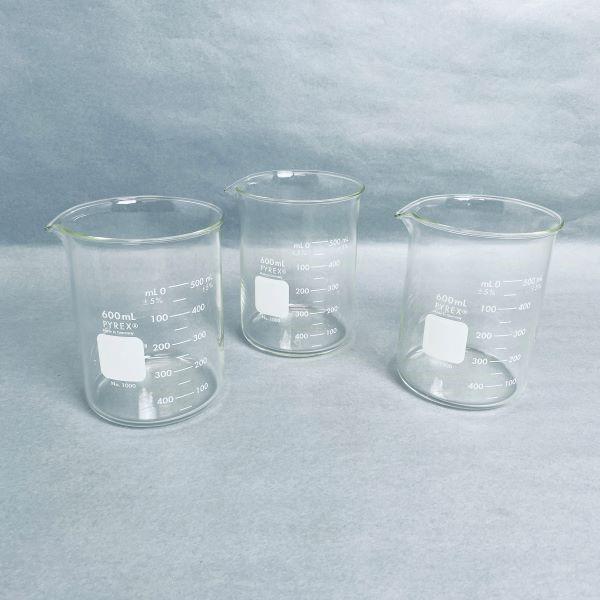 Corning Beaker Griffin 600 ml Pyrex Lot of 3 Beakers