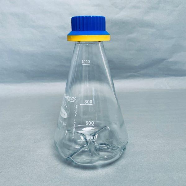 VWR Glass Flask 1 L with Screw Cap GL45 Baffled Base