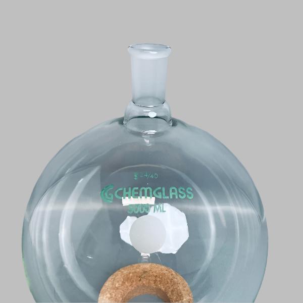 Chemglass Round Bottom Flask 5000 ml Single Neck 24/40 Outer Joint