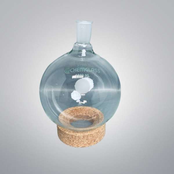 Chemglass Round Bottom Flask 2000 ml Single Neck 24/40 Outer Joint