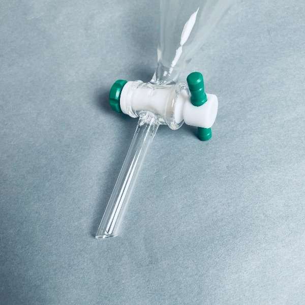 Chemglass Separatory Funnel Squibb 1 L with PTFE Stopcock and #27 Stopper