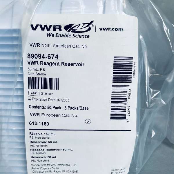 VWR Disposable Reservoir 50 ml PS Nonsterile Total of 350 Reservoirs