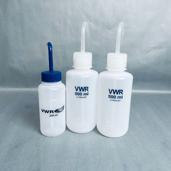 VWR Wash Bottle Two 500 ml and One 250 ml Total of 3 Bottles