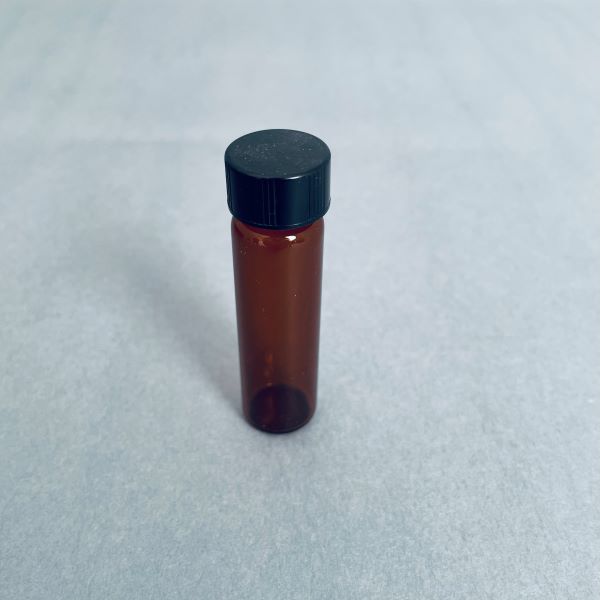 Glass Vial Amber Black Screw Cap Phenolic Lid 16.5 x 63 mm Total of 32 Vials