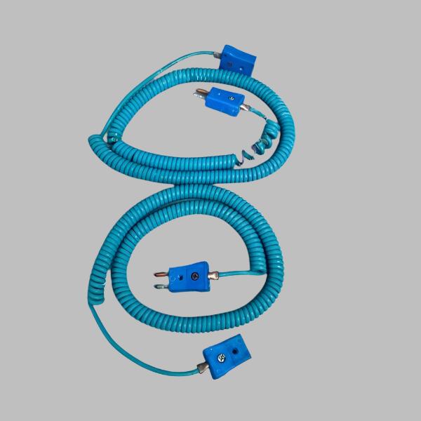 J-KEM Type Thermocouple Coiled Adapter 10 ft Standard Female to Male 2 Adapters