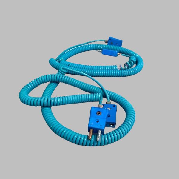 J-KEM Type Thermocouple Coiled Adapter 10 ft Standard Female to Male 2 Adapters