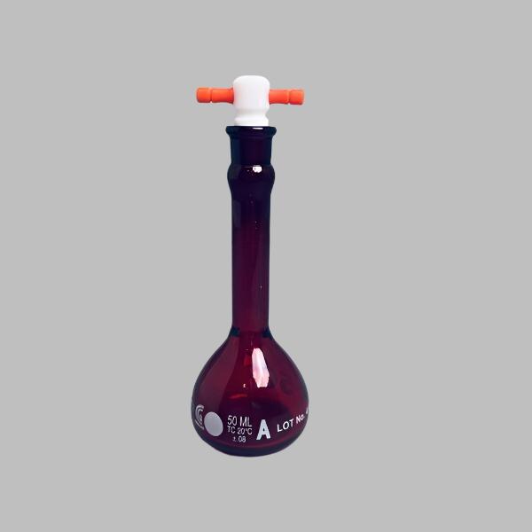 Chemglass Volumetric Flask 50 ml Grade A with PTFE Stopper Total of 10 Flasks