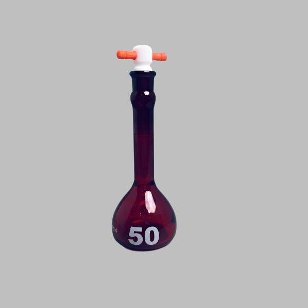 Chemglass Volumetric Flask 50 ml Grade A with PTFE Stopper Total of 10 Flasks