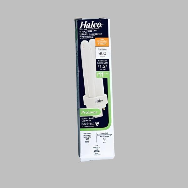 Halco Compact Fluorescent Double Tube 4 Pin G24Q-1 Total of 4 Bulbs