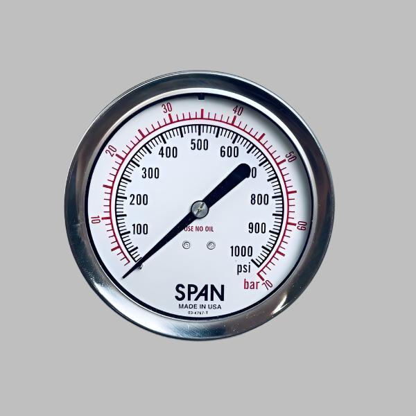 Parr Pressure Gauge Stainless Steel 1000 Psi Maximum