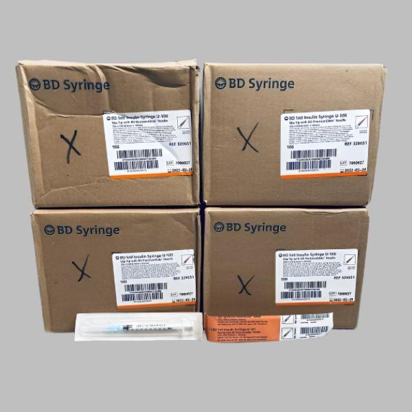 BD Syringe 1 ml U-100 Slip Tip, PrecisionGlide Needle 25 G Total of 400 Syringes