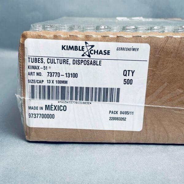 Kimble Chase Silanized Culture Tubes 13 ml Threaded Total of 400 Tubes