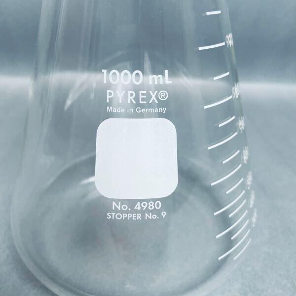 Corning Erlenmeyer Flask 1000 ml with Heavy Duty Rim Total of 4 Flasks