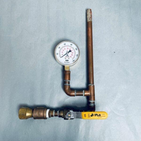 J Flo Two Way Brass Ball Valve 1/4 in. with Class VII Pressure Gauge