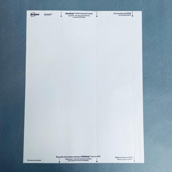 Avery UltraDuty GHS Chemical Labels for Laser Printers 48 Sheets