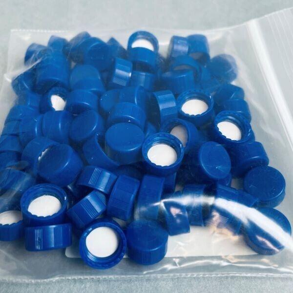 Agilent Screw Cap Blue PTFE Lined for 9 mm Vials Total of 100 Caps