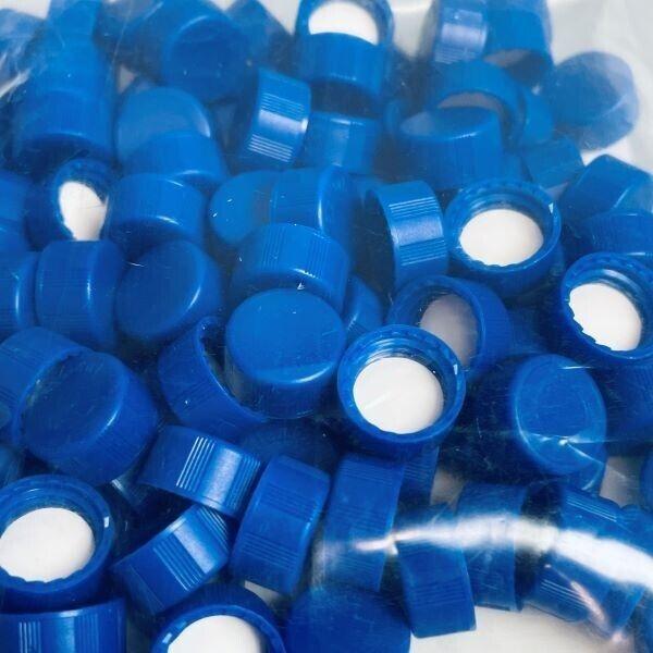 Agilent Screw Cap Blue PTFE Lined for 9 mm Vials Total of 100 Caps