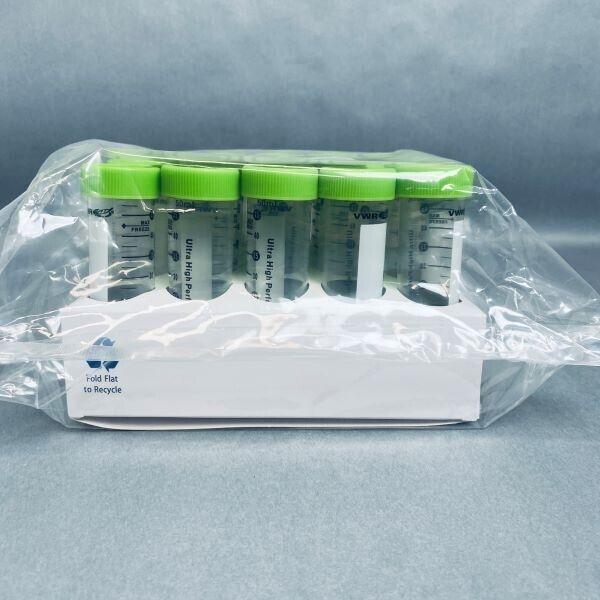 VWR Centrifuge Tube 50 ml Plug Cap 20000 g Case of 500 Conical Tubes