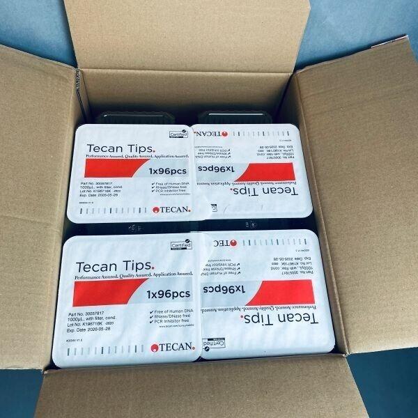 Tecan Pipette Tips 1000 ul LiHa Filtered Sterile Case of 24 Racks