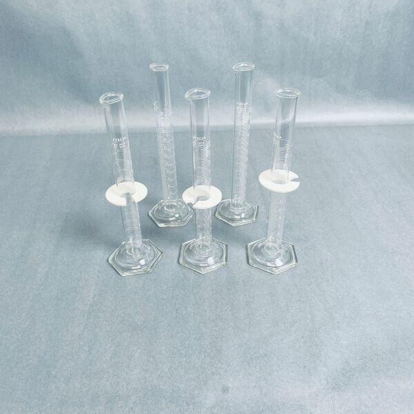 Corning Graduated Cylinder 25 ml Pyrex Glass Set of 5 Cylinders