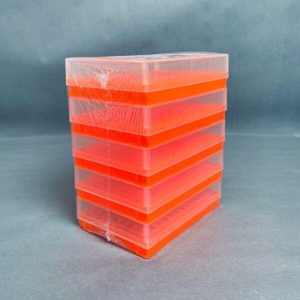 SP Bel-Art PCR Rack 96 Well for 0.2 ml Tubes Orange 2 Packs with 5 Racks Each