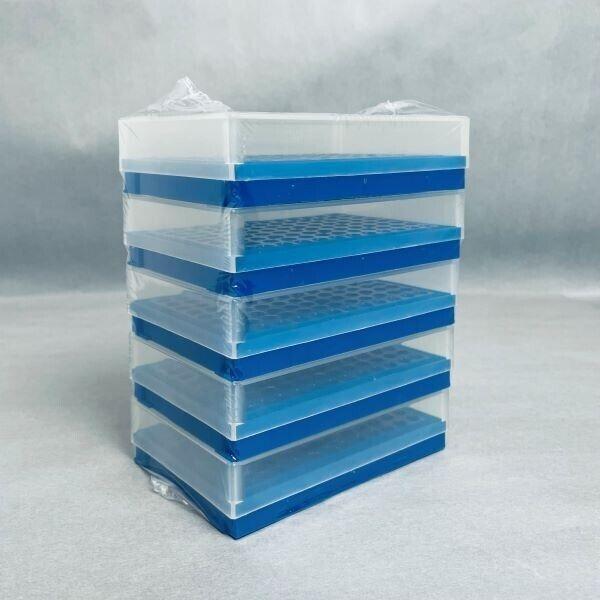 SP Bel-Art PCR Rack 96 Well for 0.2 ml Tubes Blue Pack of 5 Racks