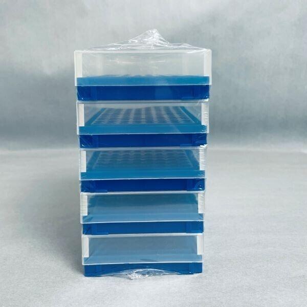 SP Bel-Art PCR Rack 96 Well for 0.2 ml Tubes Blue Pack of 5 Racks