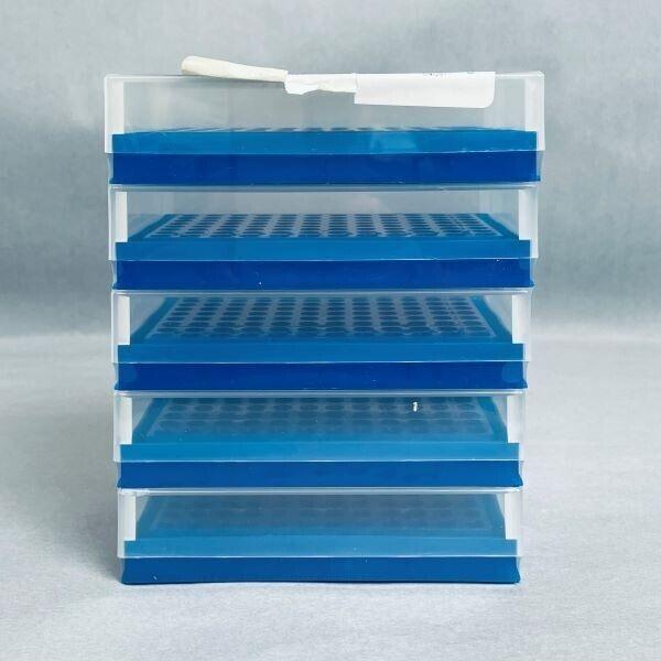 Fisherbrand PCR Rack 96 Well for 0.2 ml Tubes Blue 2 Packs with 5 Racks Each