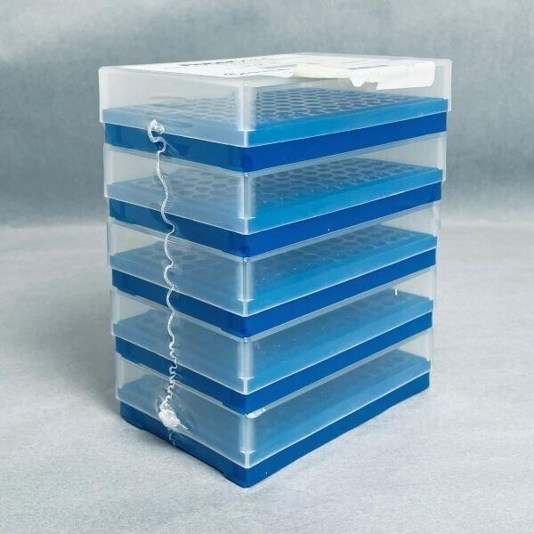 Fisherbrand PCR Rack 96 Well for 0.2 ml Tubes Blue 2 Packs with 5 Racks Each