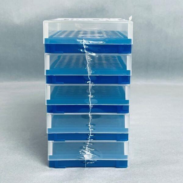 Fisherbrand PCR Rack 96 Well for 0.2 ml Tubes Blue 2 Packs with 5 Racks Each