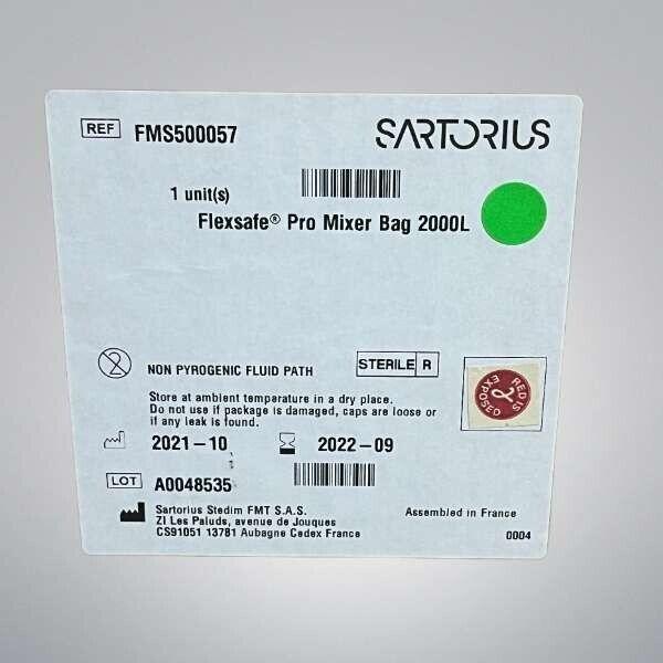 Sartorius Flexsafe Pro Mixer Bag 2000L Open Top Port and Thermowell