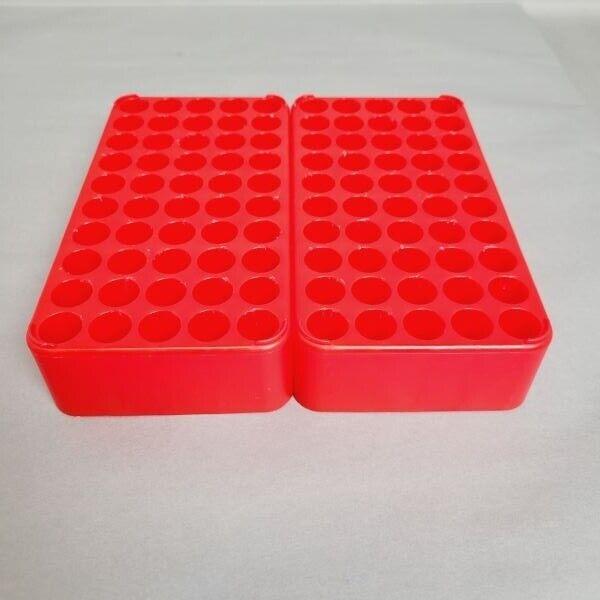 Sarstedt Double Block Tube Rack for 15 ml Tubes 10 x 10 in. Grey / Red 2 Racks