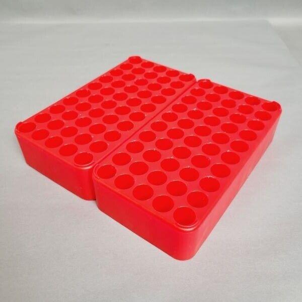 Sarstedt Double Block Tube Rack for 15 ml Tubes 10 x 10 in. Grey / Red 2 Racks