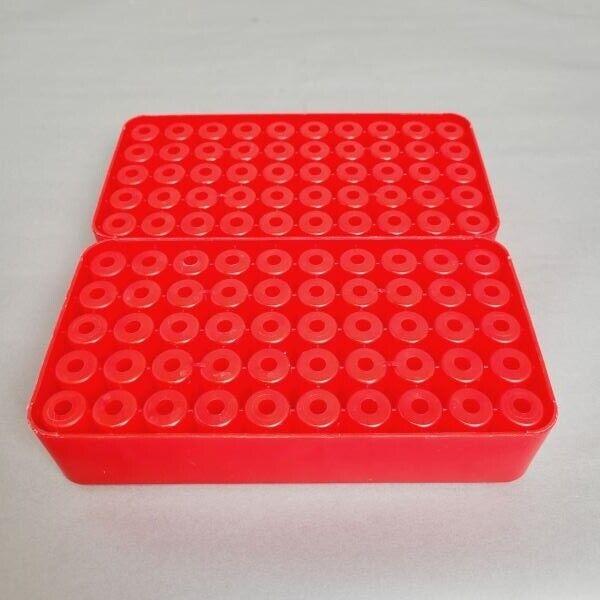 Sarstedt Double Block Tube Rack for 15 ml Tubes 10 x 10 in. Grey / Red 2 Racks