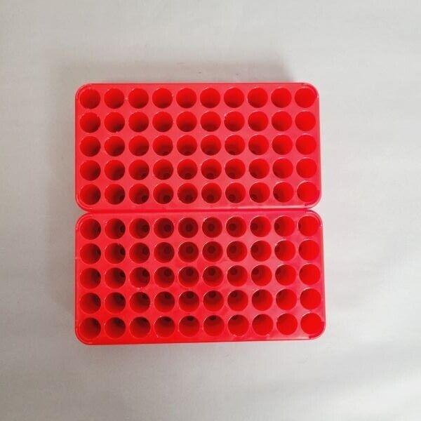 Sarstedt Double Block Tube Rack for 15 ml Tubes 10 x 10 in. Grey / Red 2 Racks