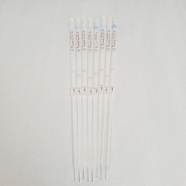 Corning Certified Volumetric Pipet 1 ml TD Grade A 31.3 cm Blue Total of 9 Pipettes