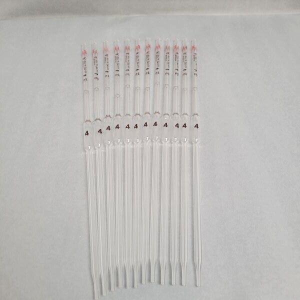 Corning Certified Volumetric Pipet 4 ml TD Grade A 37 cm Red Total of 12 Pipettes