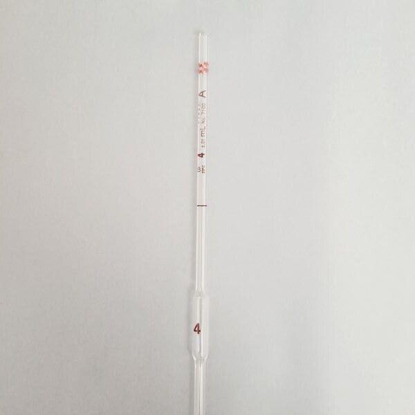 Corning Certified Volumetric Pipet 4 ml TD Grade A 37 cm Red Total of 12 Pipettes