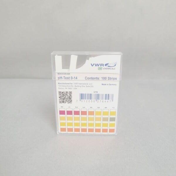 VWR pH 0-14 Indicator Strips Total of 100 Strips