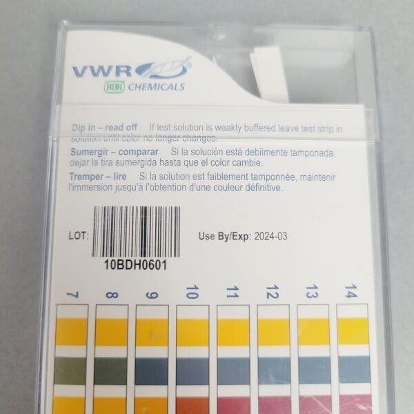 VWR pH 0-14 Indicator Strips Total of 100 Strips