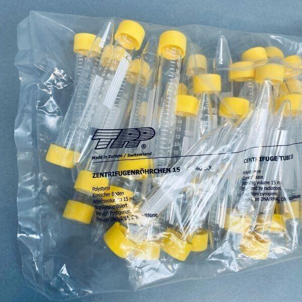 TPP 15 ml Centrifuge Tube 16 Packs of 40 - Total of 640 Tubes