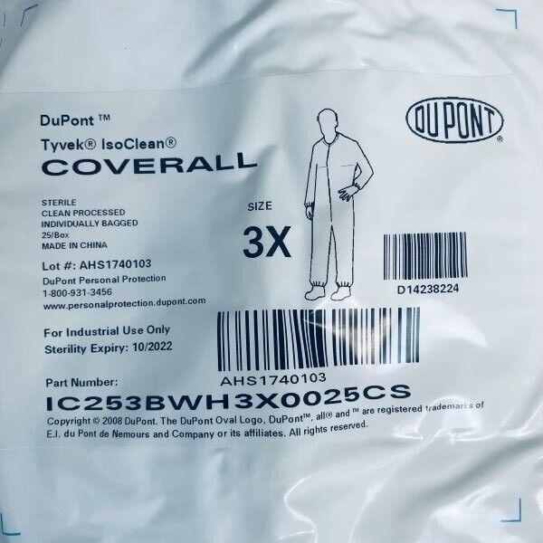 DuPont Tyvek IsoClean Coverall 3XL White Case of 25