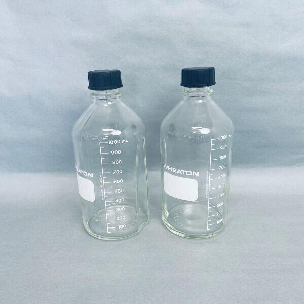 Wheaton 1000 ml Media Storage Bottle Glass Lot of 2