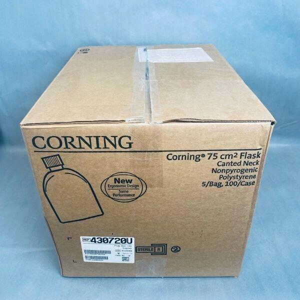 Corning Cell Culture Flask 75 cm2 Canted Neck Treated Case of 100 Flasks