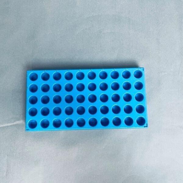 Thermo Scientific Vial Rack for 15 mm Diameter Vials Blue PP 50 Vial Capacity