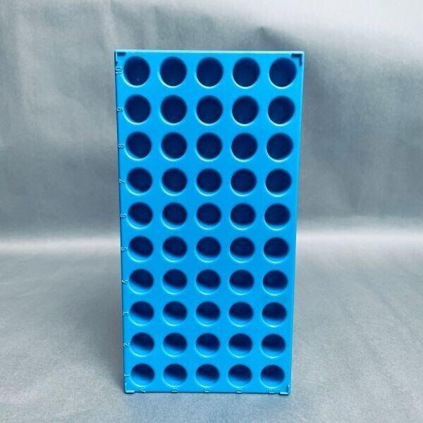 Thermo Scientific Vial Rack for 15 mm Diameter Vials Blue PP 50 Vial Capacity