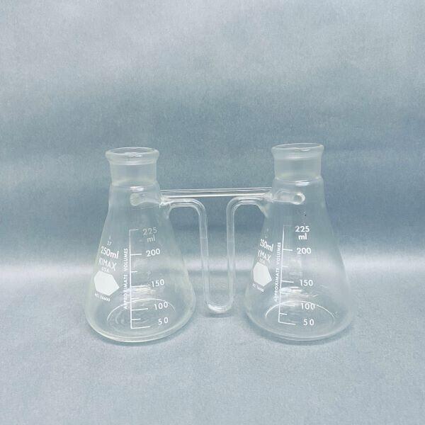 Kimble Double Erlenmeyer Glass Flask for Distillation